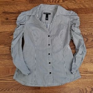 Sassy black and white INC dress top